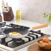 Sur La Table Kitchen Essential Main Canteen 9.5″ Pre-Seasoned Cast Iron Skillet w/Wood Handle, Natural Nonstick Lightweight Frying Pan for Searing, Sautéing & Everyday Cooking – Blue(Eggshell White (Skillet))