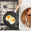Sur La Table Kitchen Essential Main Canteen 9.5″ Pre-Seasoned Cast Iron Skillet w/Wood Handle, Natural Nonstick Lightweight Frying Pan for Searing, Sautéing & Everyday Cooking – Blue(Eggshell White (Skillet))