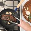 Sur La Table Kitchen Essential Main Canteen 9.5″ Pre-Seasoned Cast Iron Skillet w/Wood Handle, Natural Nonstick Lightweight Frying Pan for Searing, Sautéing & Everyday Cooking – Blue(Blue (Skillet))