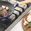 Sur La Table Kitchen Essential Main Canteen 9.5″ Pre-Seasoned Cast Iron Skillet w/Wood Handle, Natural Nonstick Lightweight Frying Pan for Searing, Sautéing & Everyday Cooking – Blue(Blue (Skillet))