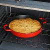 Sur La Table Kitchen Essential Main Canteen 9.5″ Pre-Seasoned Cast Iron Skillet w/Wood Handle, Natural Nonstick Lightweight Frying Pan for Searing, Sautéing & Everyday Cooking – Blue(Red (Braiser))