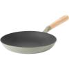 Sur La Table Kitchen Essential Main Canteen 9.5″ Pre-Seasoned Cast Iron Skillet w/Wood Handle, Natural Nonstick Lightweight Frying Pan for Searing, Sautéing & Everyday Cooking – Blue(Juniper Green (Skillet))