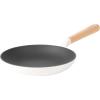 Sur La Table Kitchen Essential Main Canteen 9.5″ Pre-Seasoned Cast Iron Skillet w/Wood Handle, Natural Nonstick Lightweight Frying Pan for Searing, Sautéing & Everyday Cooking – Blue(Eggshell White (Skillet))