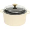 Sur La Table Kitchen Essential Main Canteen 9.5″ Pre-Seasoned Cast Iron Skillet w/Wood Handle, Natural Nonstick Lightweight Frying Pan for Searing, Sautéing & Everyday Cooking – Blue(Eggshell White (5qt Dutch))