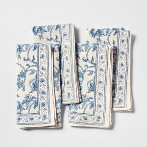 Sur La Table Floral Blossom Napkins, Set of 4, Berry(Blue)