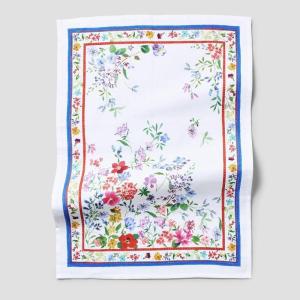 Sur La Table Floral Linen Kitchen Towel, Blue
