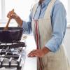 Sur La Table Cotton Smock Apron – Durable, Absorbent & Lightweight Cooking Apron with Textured Woven Design, Easy On/Off, 30″ x 39″