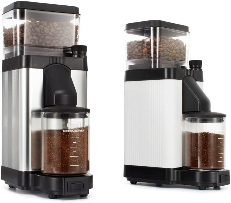 imageTechnivorm Moccamaster 49522 KM5 Burr Coffee Grinder Matte WhitePolished Silver