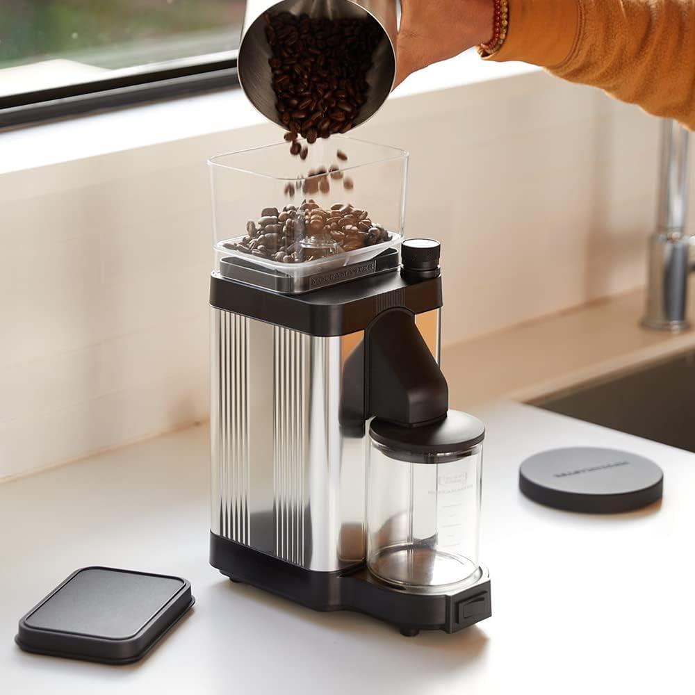 imageTechnivorm Moccamaster 49522 KM5 Burr Coffee Grinder Matte WhitePolished Silver