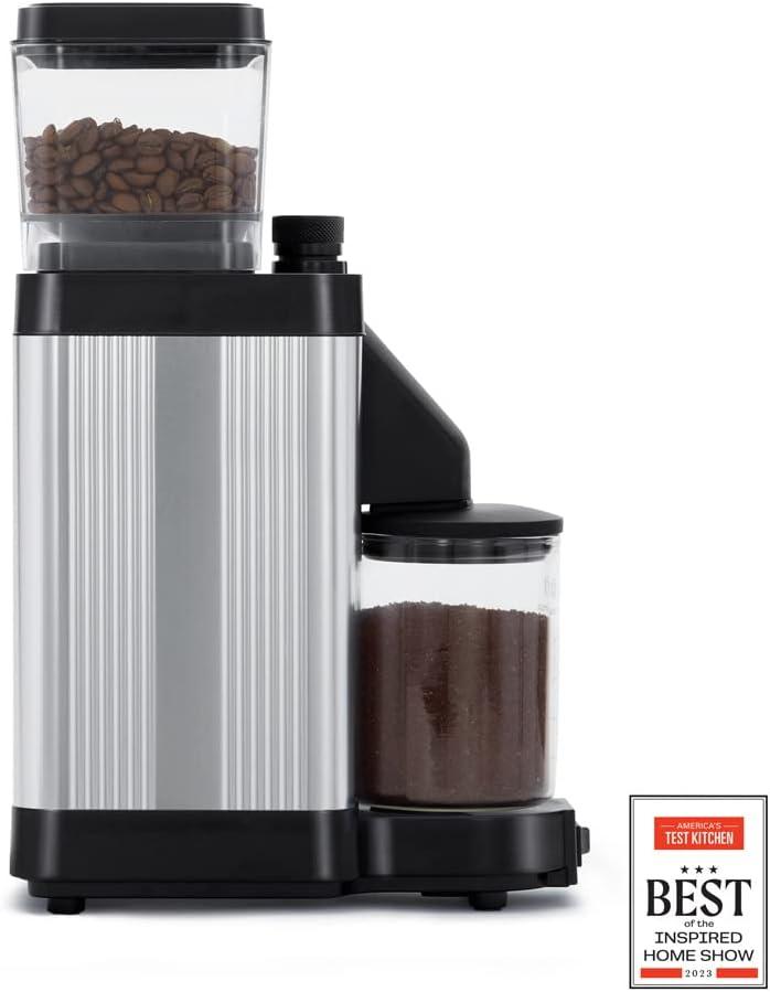 imageTechnivorm Moccamaster 49522 KM5 Burr Coffee Grinder Matte WhitePolished Silver