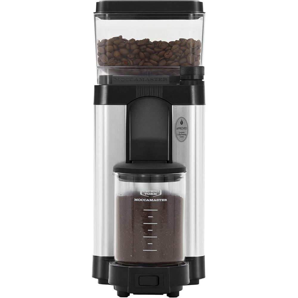 imageTechnivorm Moccamaster 49522 KM5 Burr Coffee Grinder Matte WhitePolished Silver