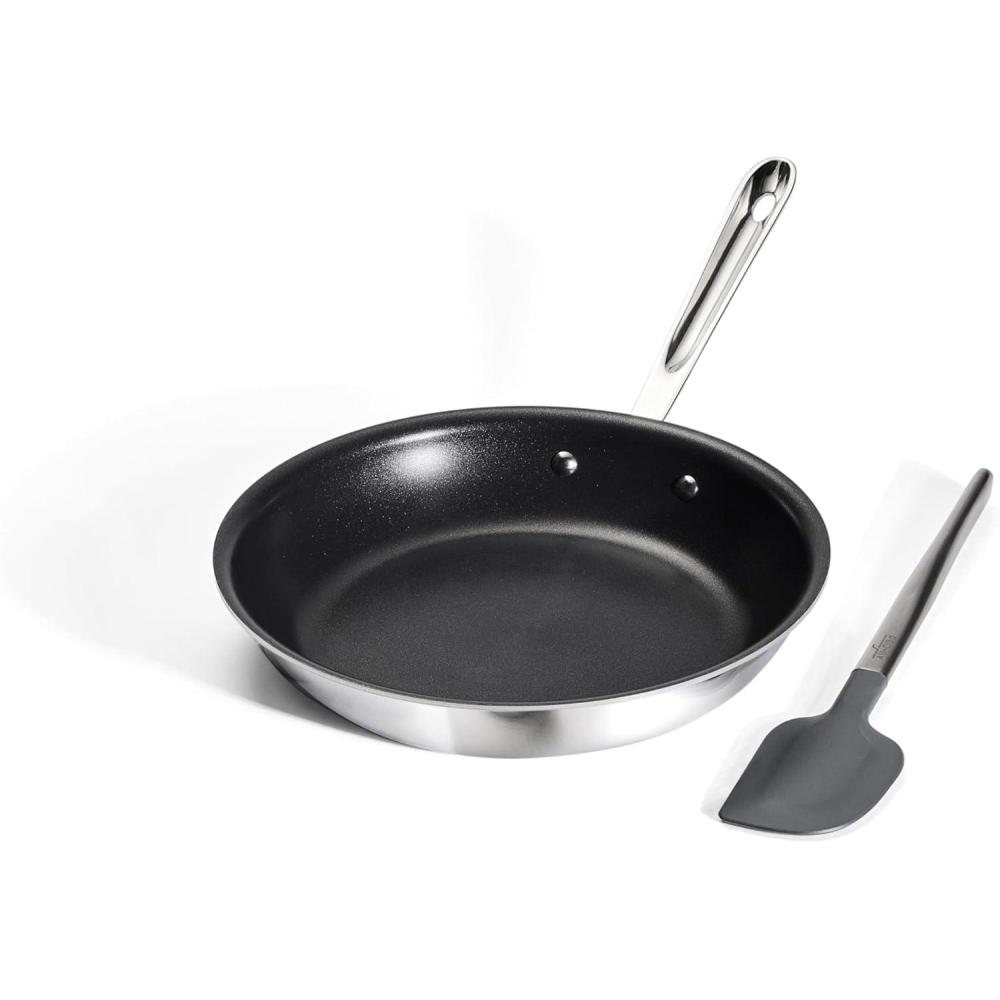 imageAllClad D3 Pro Nonstick 3ply Bonded Cookware 10 inch Fry Pan and Spatula