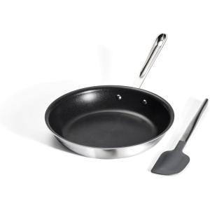 All-Clad D3 Pro Nonstick 3-ply Bonded Cookware, 10 inch Fry Pan and Spatula