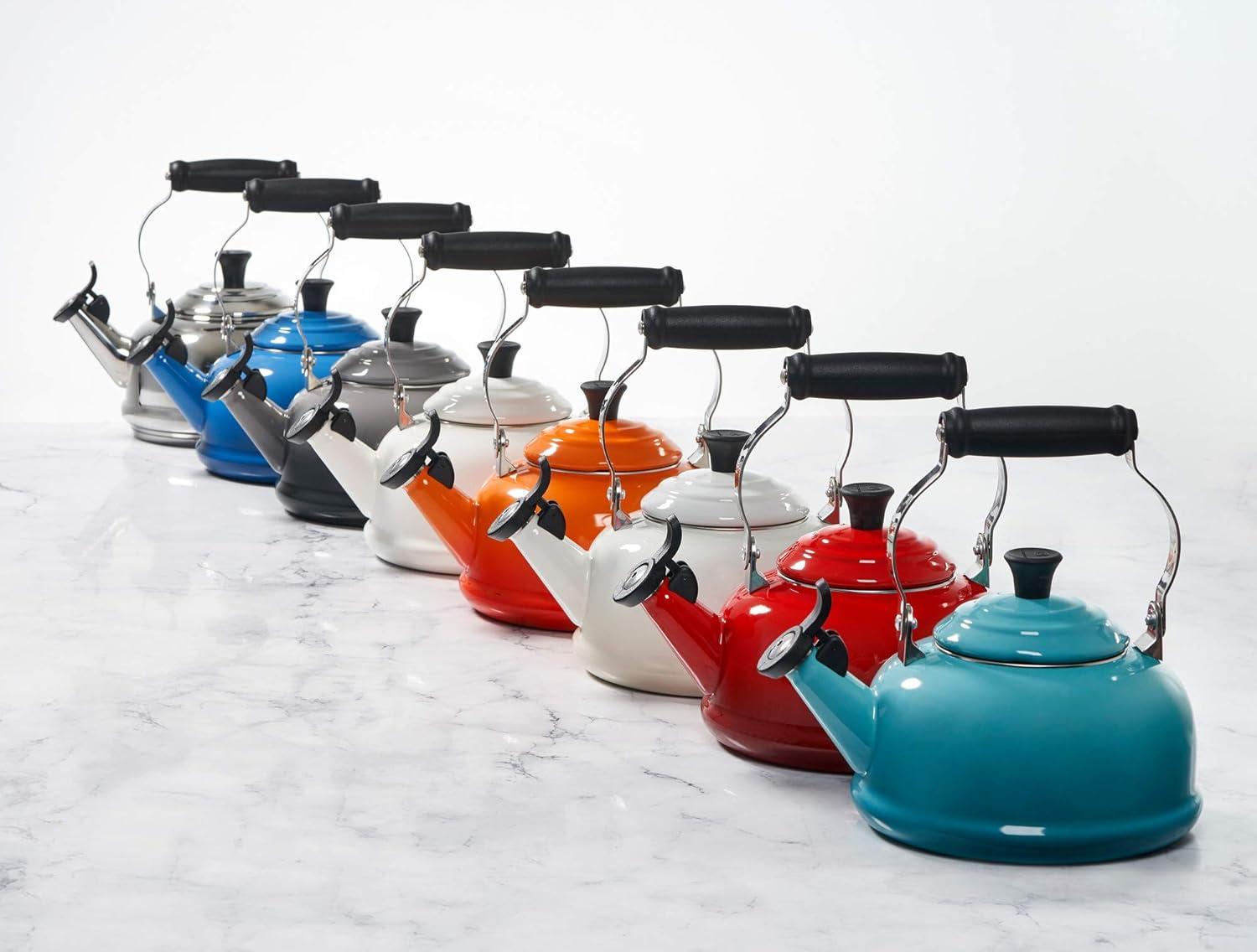 imageLe Creuset Enamel On Steel Whistling Tea Kettle 17 qt CeriseCaribbean