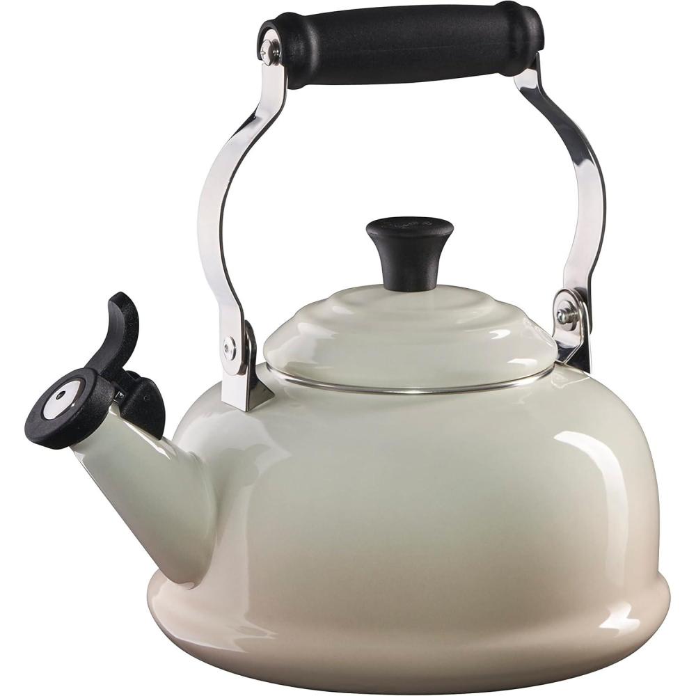 imageLe Creuset Enamel On Steel Whistling Tea Kettle 17 qt CeriseMeringue