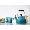 Le Creuset Enamel On Steel Whistling Tea Kettle, 1.7 qt., Cerise(Caribbean)