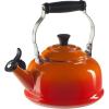 Le Creuset Enamel On Steel Whistling Tea Kettle, 1.7 qt., Cerise(Flame)