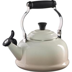 Le Creuset Enamel On Steel Whistling Tea Kettle, 1.7 qt., Cerise(Meringue)