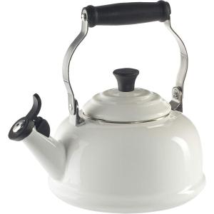 Le Creuset Enamel On Steel Whistling Tea Kettle, 1.7 qt., Cerise(White)