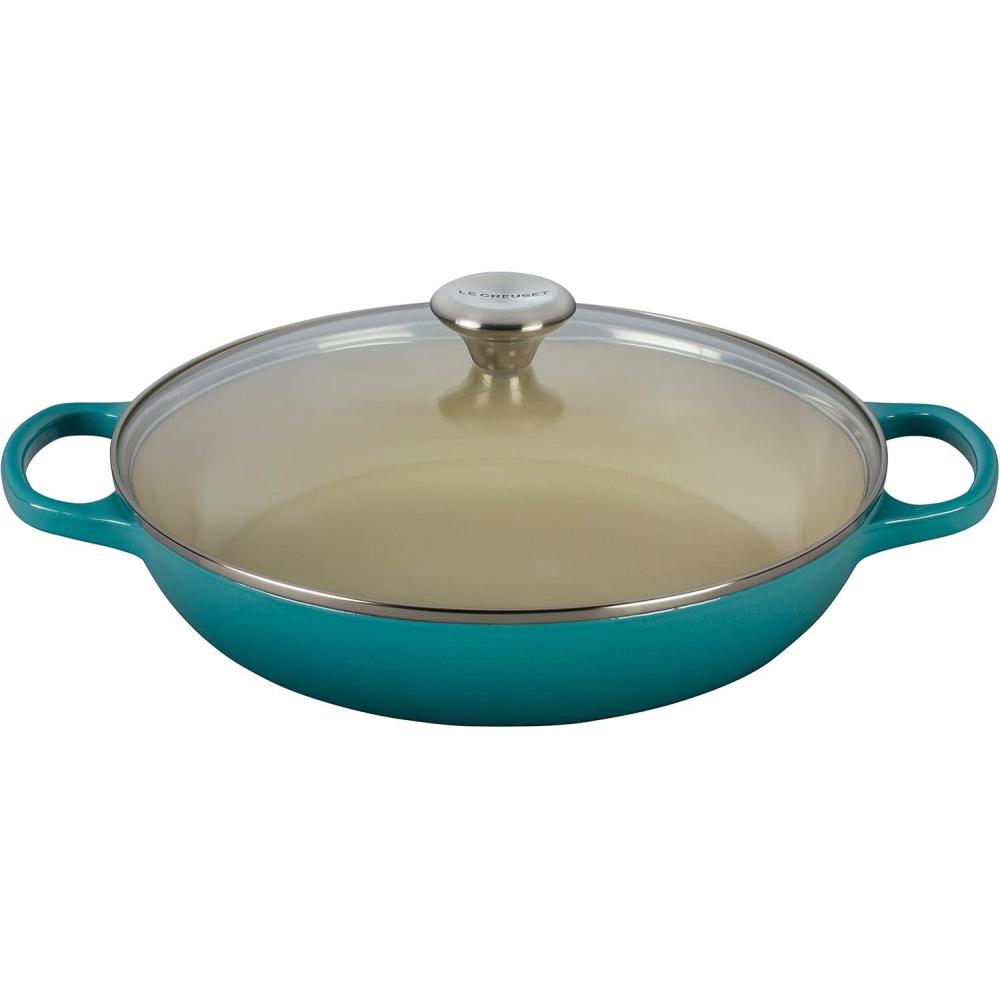 imageLe Creuset of America Enameled Cast Iron Buffet Casserole with Glass Lid 3 12 quart FlameCaribbean