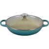 Le Creuset of America Enameled Cast Iron Buffet Casserole with Glass Lid, 3 1/2 quart, Flame(Caribbean)