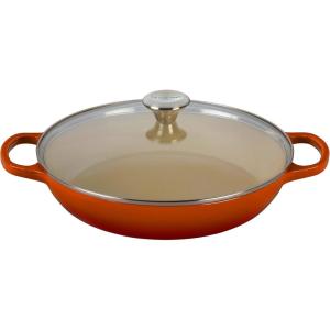 Le Creuset of America Enameled Cast Iron Buffet Casserole with Glass Lid, 3 1/2 quart, Flame(Flame)