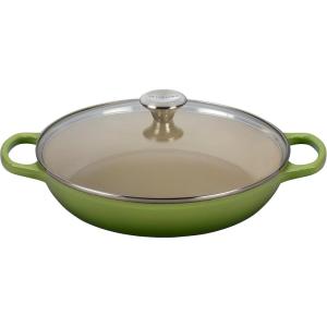 Le Creuset of America Enameled Cast Iron Buffet Casserole with Glass Lid, 3 1/2 quart, Flame(Palm)
