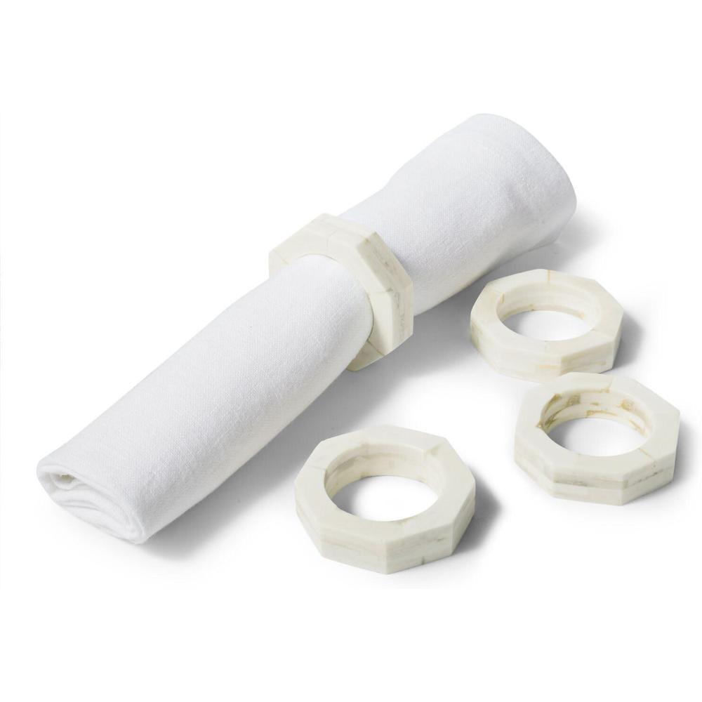 imageSur La Table Stacked Bone Napkin Rings Set of 4 Tan