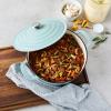 Sur La Table 7-Qt Enameled Cast Iron Dutch Oven – With Lid for Braising, Baking & Deep Frying, Induction Compatible, Oven to 500°F, Seals in Moisture for Flavorful Results, Light Teal(Light Teal)