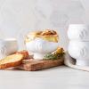 Sur La Table White Porcelain Lion’s Head Soup Bowls – Set of 4 Elegant 14 oz Serving Dishes for Stew & Hot Meals – Classic Dinnerware