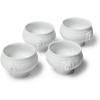 Sur La Table White Porcelain Lion’s Head Soup Bowls – Set of 4 Elegant 14 oz Serving Dishes for Stew & Hot Meals – Classic Dinnerware