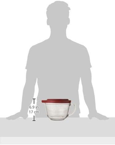 imageAnchor Hocking Batter Bowl 2 Quart Glass Mixing Bowl with Red LidRed Lid