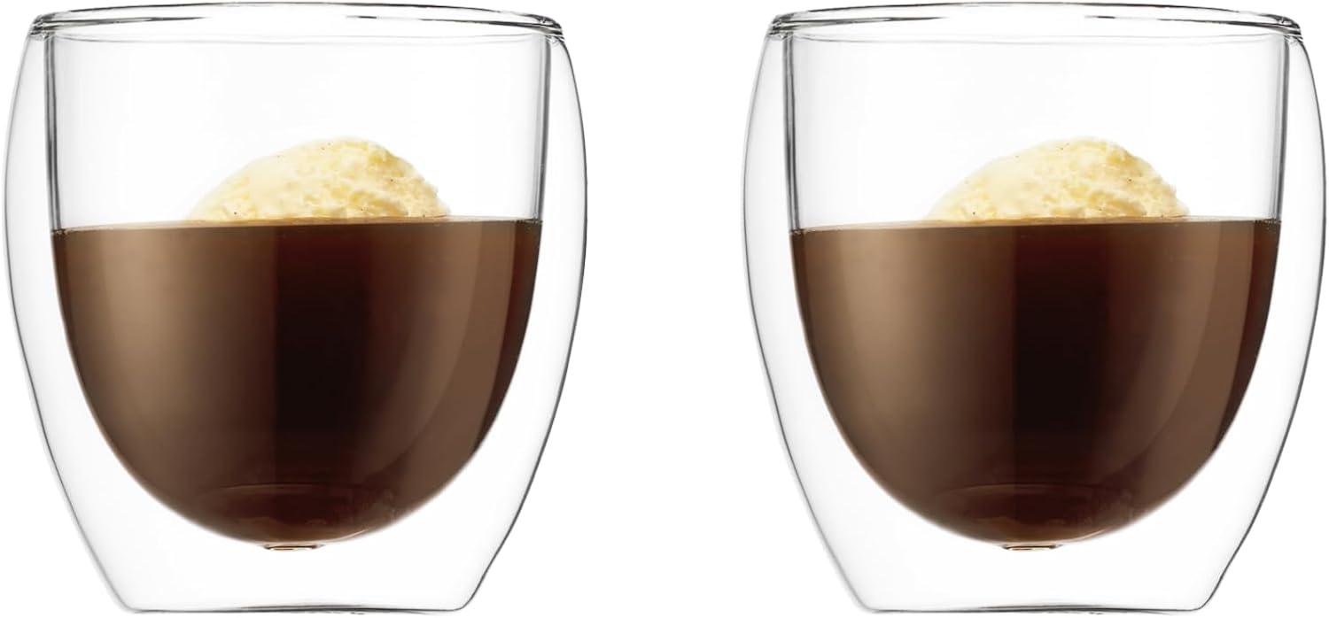 imageBodum 8oz Pavina Double Wall Glasses High Heat Borosilicate Glass Set of 2 ClearSet of 2
