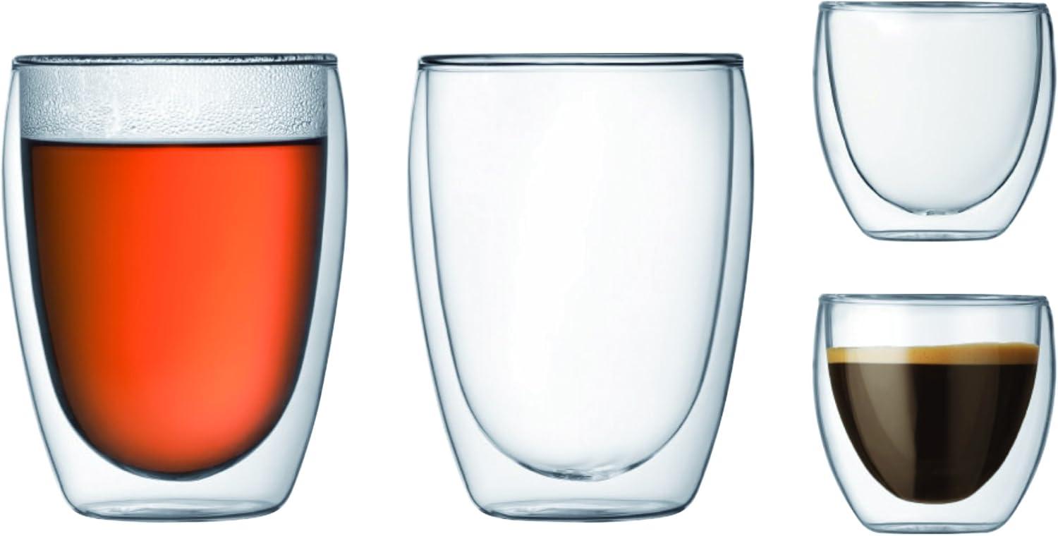 imageBodum 8oz Pavina Double Wall Glasses High Heat Borosilicate Glass Set of 2 ClearSet of 2