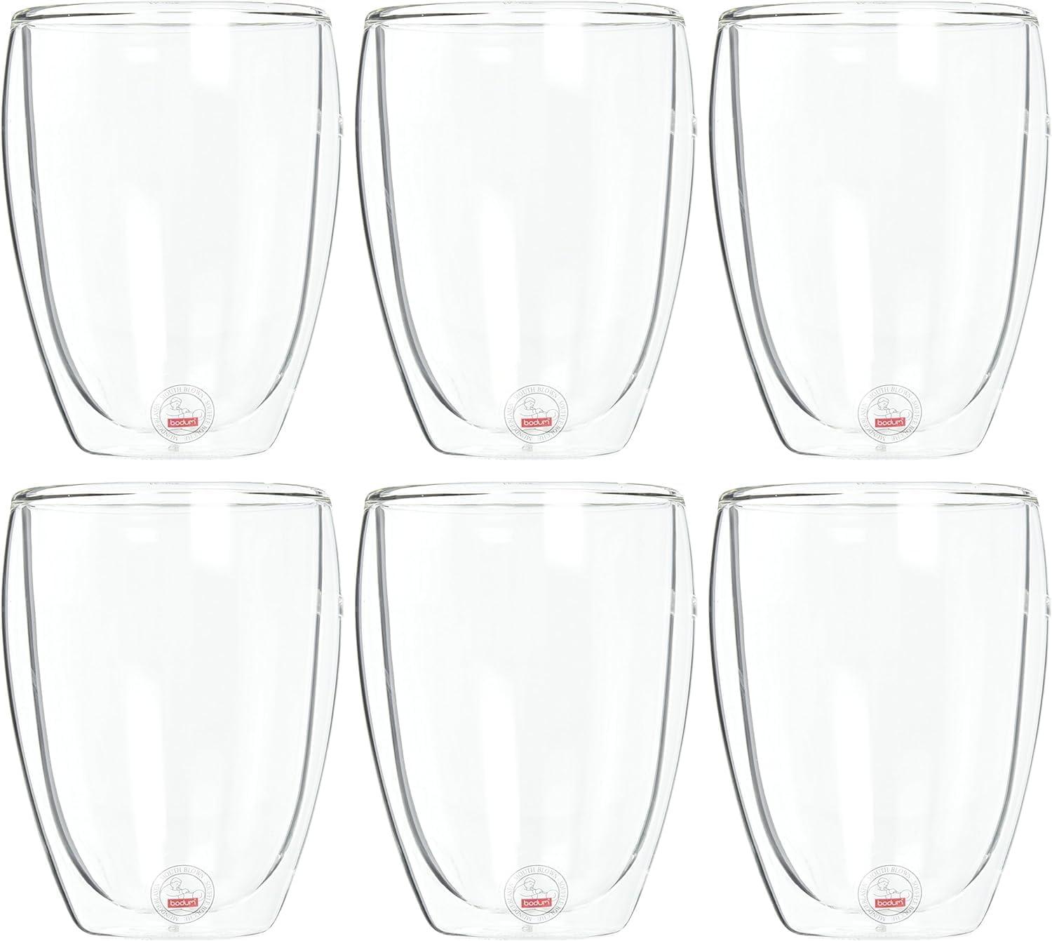 imageBodum 8oz Pavina Double Wall Glasses High Heat Borosilicate Glass Set of 2 ClearSet of 6