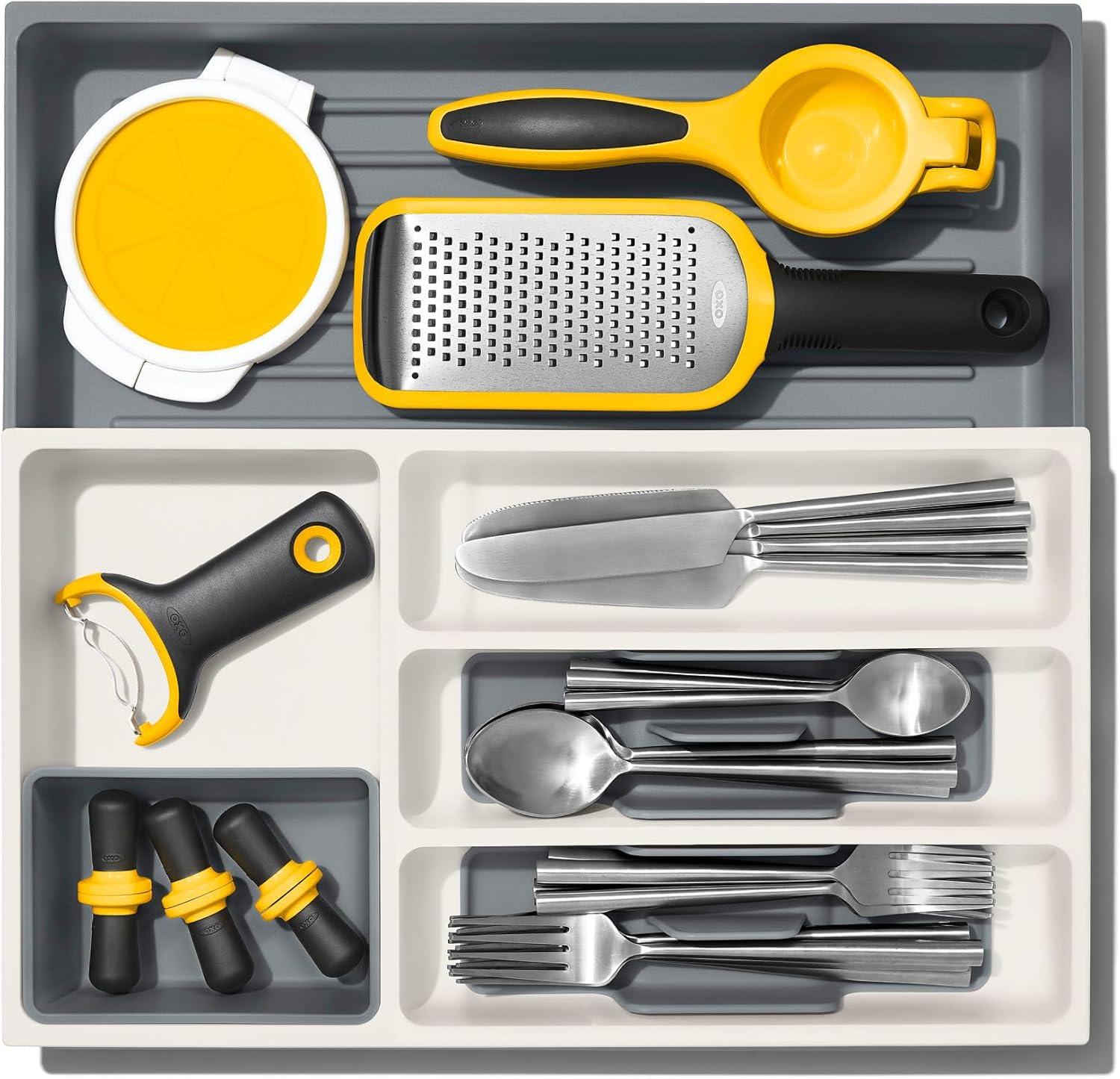 imageOXO Good Grips Drawer Large Expandable Kitchen Tool Organizer WhiteExpandable Pack of 1