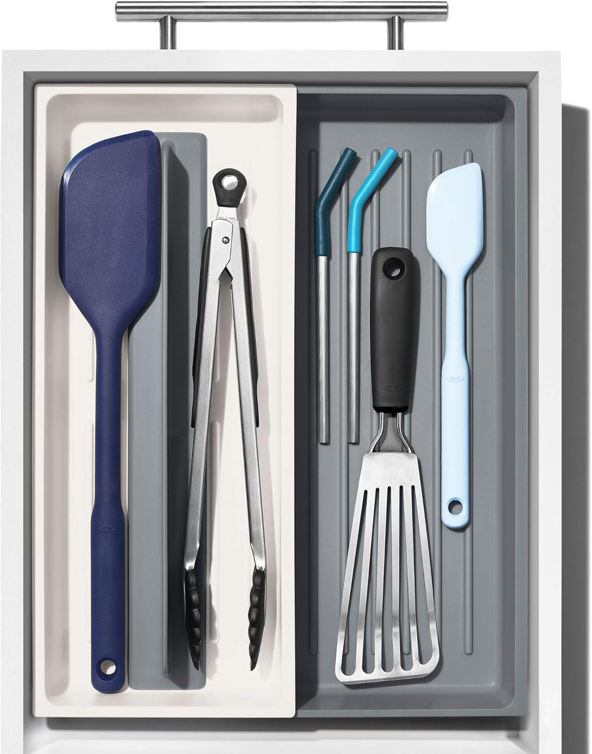 imageOXO Good Grips Drawer Large Expandable Kitchen Tool Organizer WhiteExpandable Pack of 1
