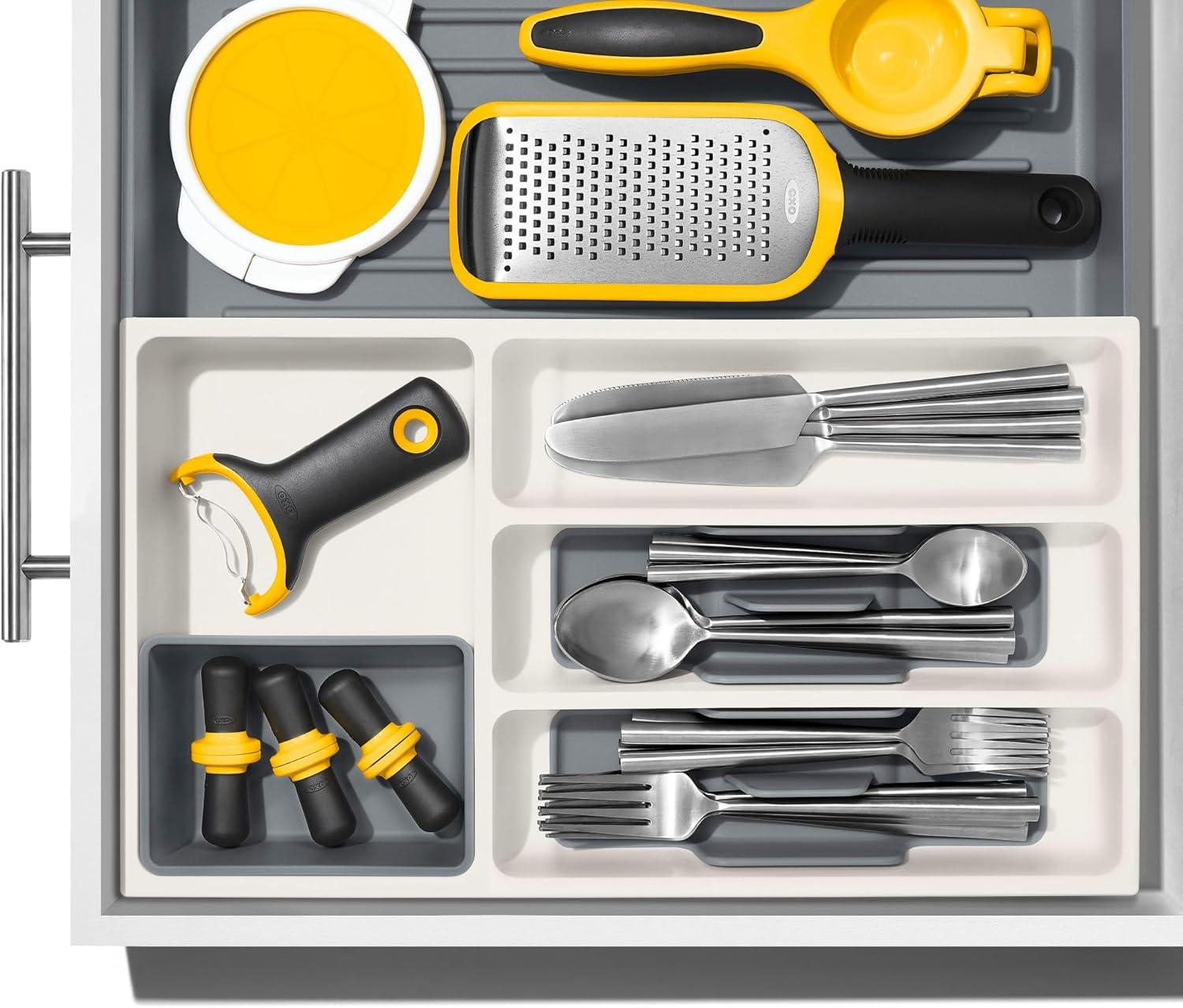 imageOXO Good Grips Drawer Large Expandable Kitchen Tool Organizer WhiteExpandable Pack of 1