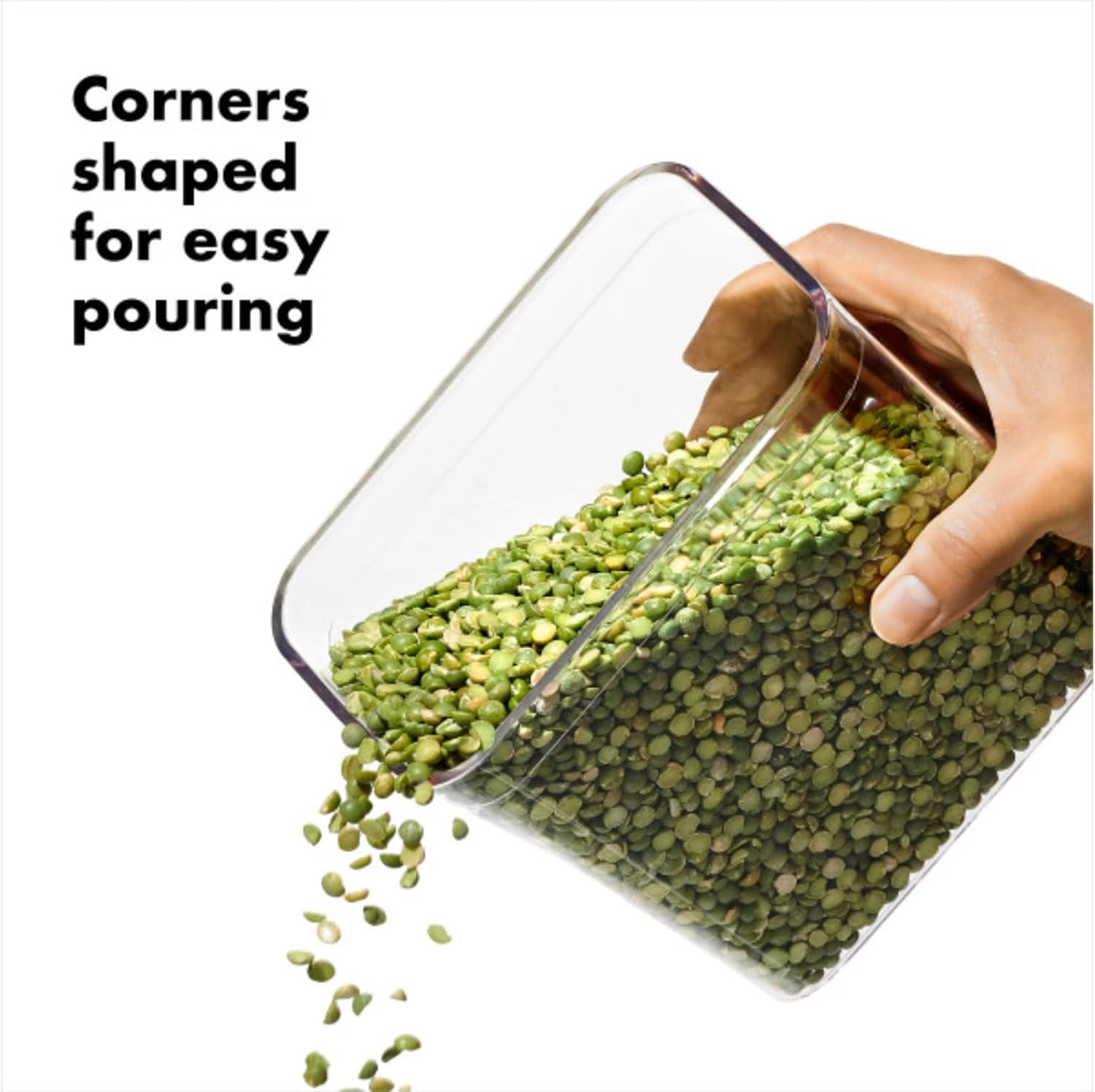 imageOXO Steel POP Container Big Medium Square 44 Qt for Flour Sugar and MoreGrey17 QT16 L