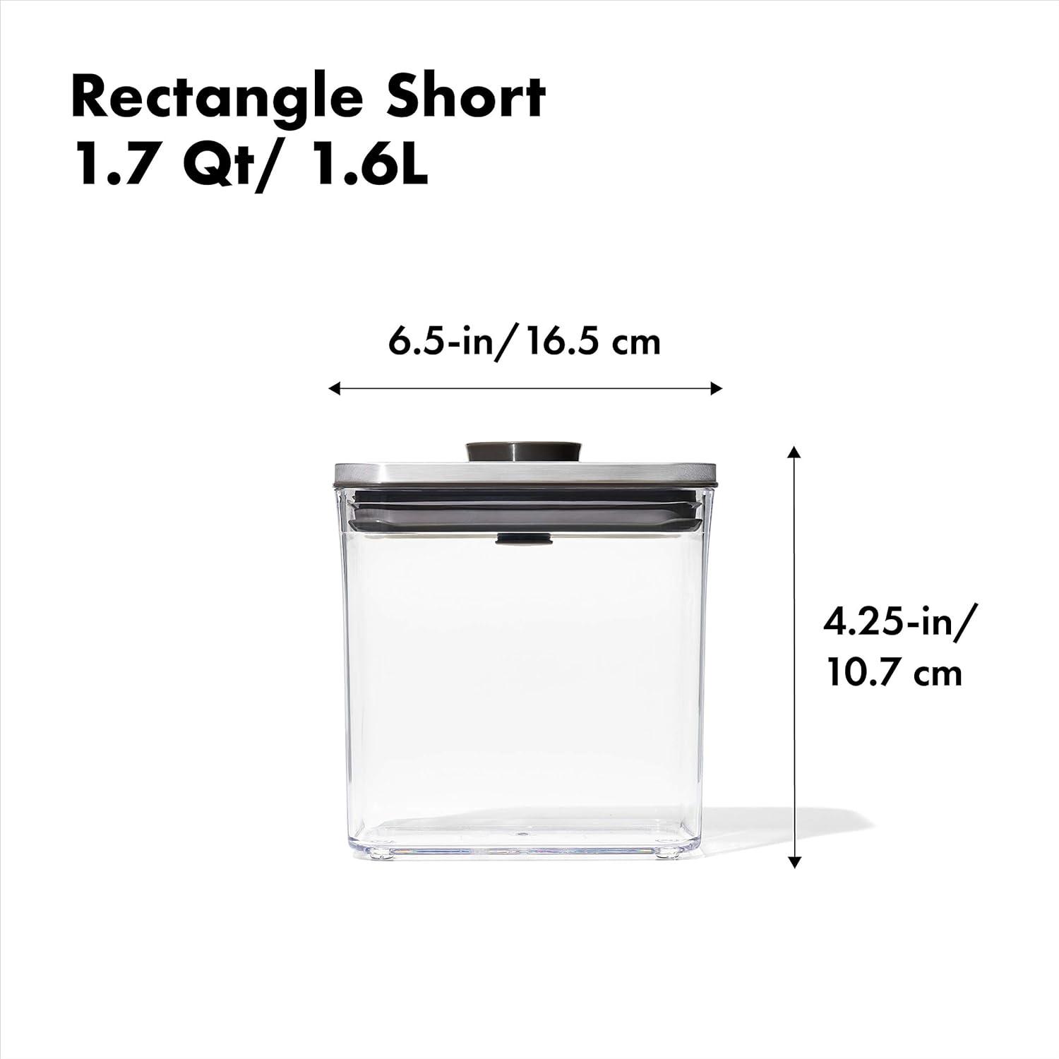 imageOXO Steel POP Container Big Medium Square 44 Qt for Flour Sugar and MoreGrey17 QT16 L