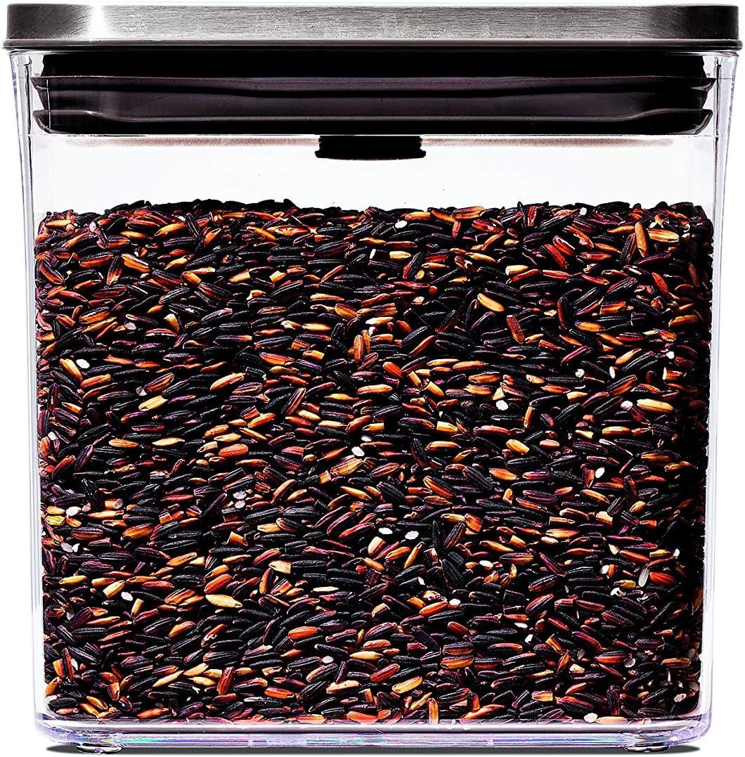 imageOXO Steel POP Container Big Medium Square 44 Qt for Flour Sugar and MoreGrey17 QT16 L