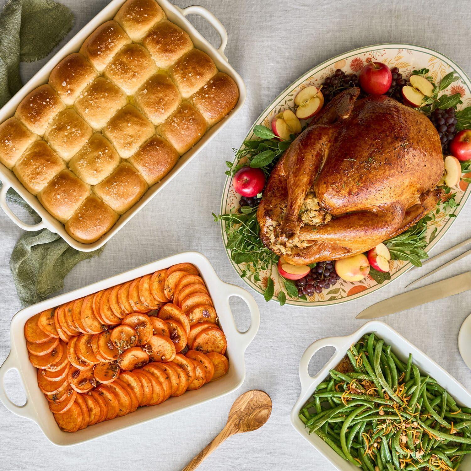 imageSur La Table 1 Qt Porcelain Baking Dish Rectangular Casserole Baker for Pasta Roasted Veggies amp Desserts Classic White Glaze Oven to Table Nesting Bakeware Dishwasher