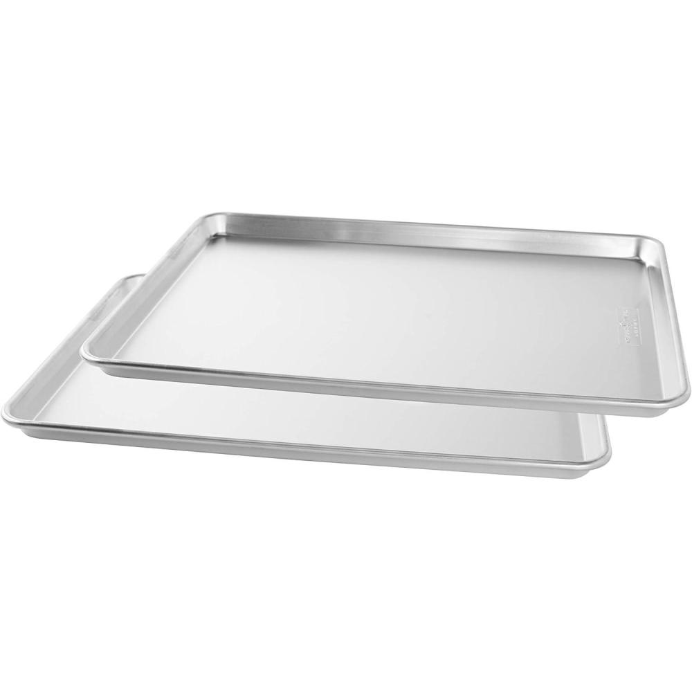 imageNordic Ware Extra Large Baking Sheet 21 x 15 inches XL Big sheet pan Natural Uncoated Aluminum Reinforced Steel Rim Prevents Warping 1pk Big Sheet2pk Big Sheet