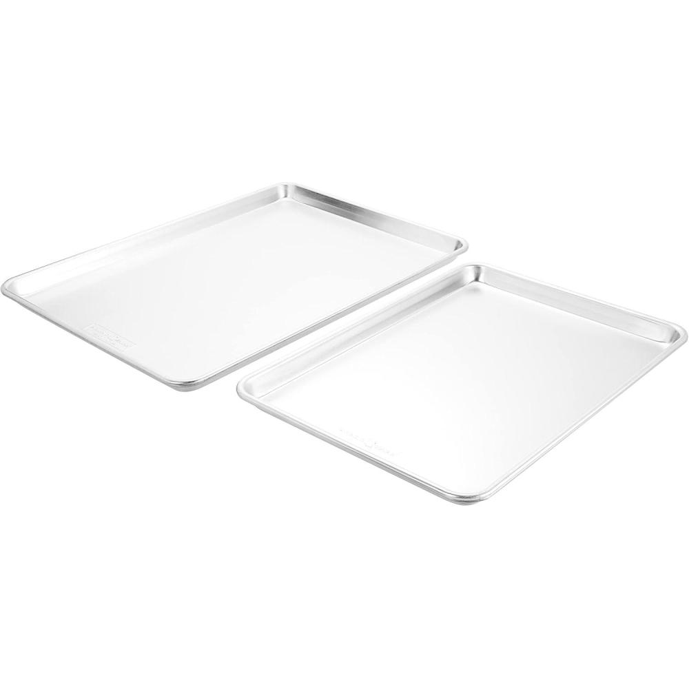 imageNordic Ware Extra Large Baking Sheet 21 x 15 inches XL Big sheet pan Natural Uncoated Aluminum Reinforced Steel Rim Prevents Warping 1pk Big SheetHalf and Big Sheet