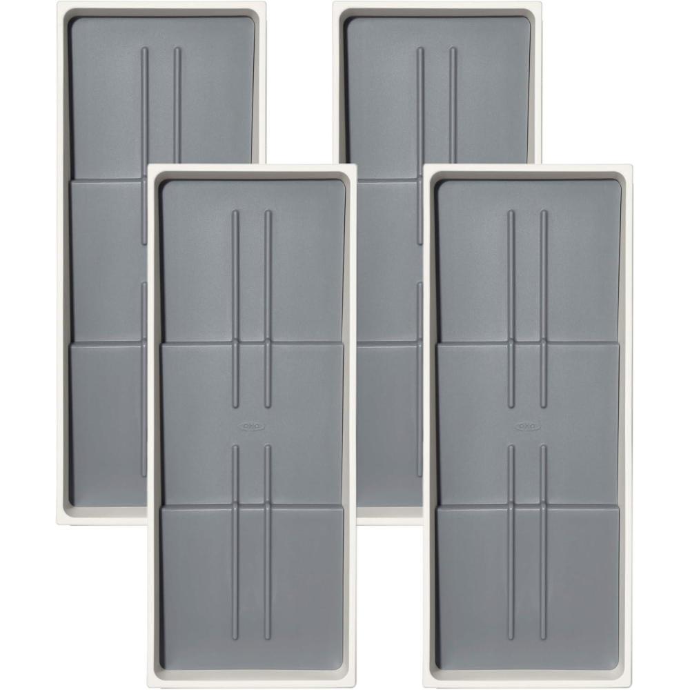 imageOXO Good Grips Drawer Large Expandable Kitchen Tool Organizer WhiteCompact Pack of 4