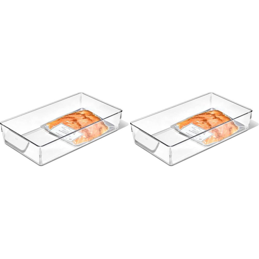 imageOXO Good Grips Fridge Organization Bin 8 in x 14 in for Cheese Meat Fish and More8 in x 14 in Pack of 2