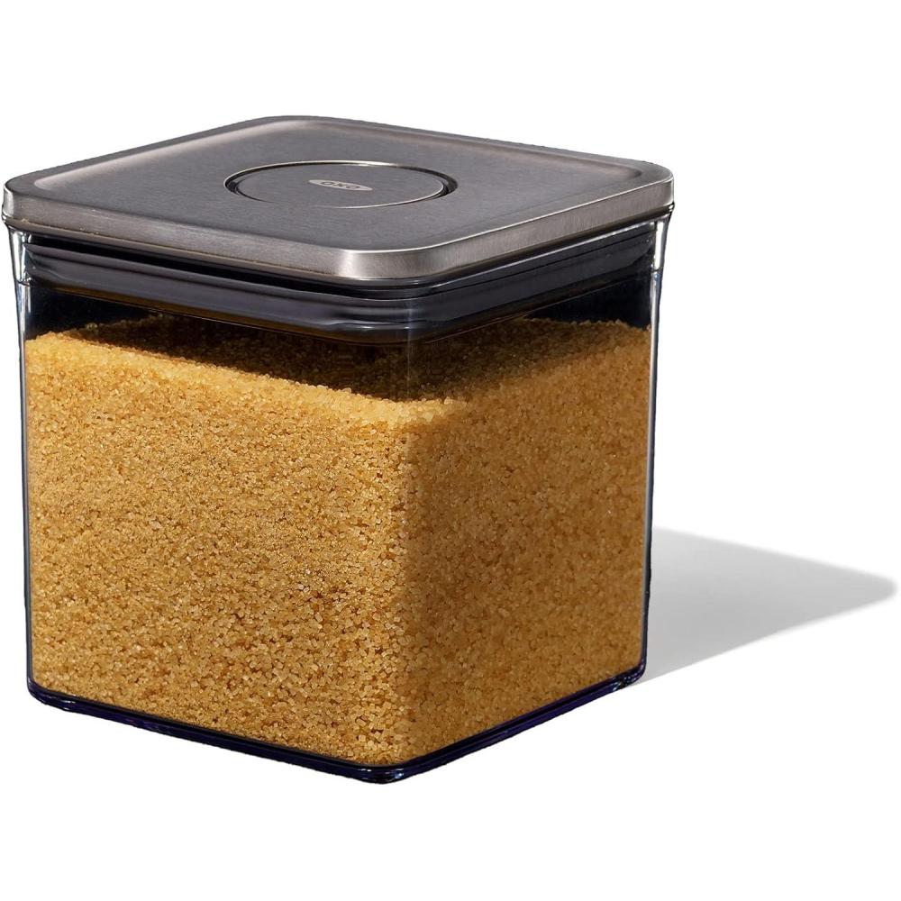 imageOXO Steel POP Container Big Medium Square 44 Qt for Flour Sugar and MoreGrey28 QT26 L
