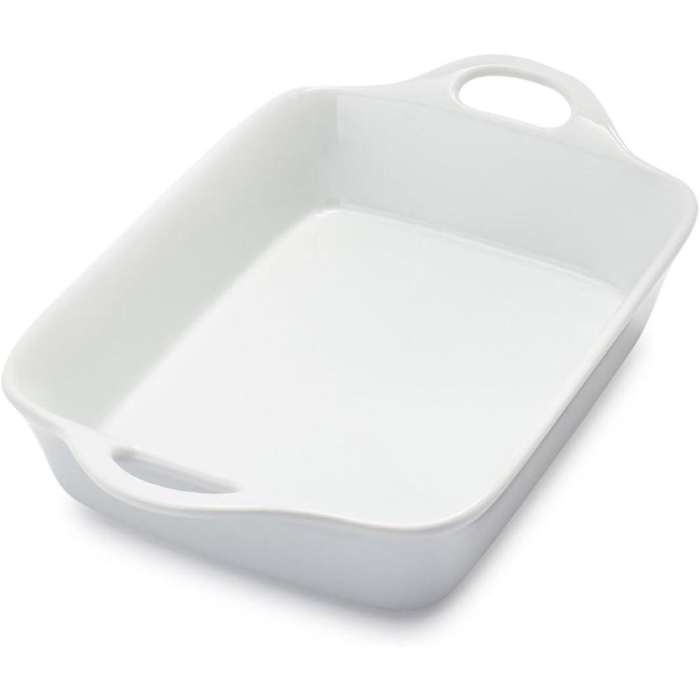 imageSur La Table 1 Qt Porcelain Baking Dish  Rectangular Casserole Baker for Pasta Roasted Veggies amp Desserts Classic White Glaze Oven to Table Nesting Bakeware Dishwasher