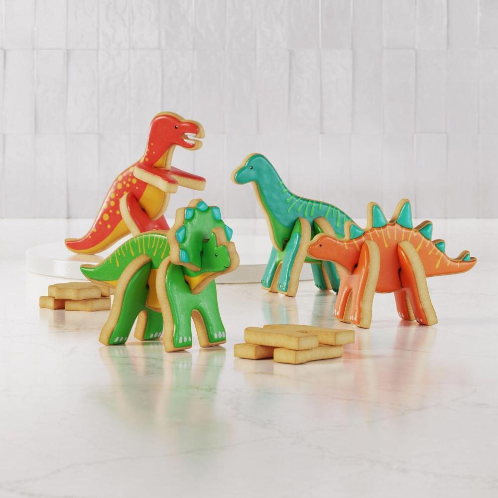 imageSur La Table 3D Dinosaur Cookie Cutter 7Piece Set Silver