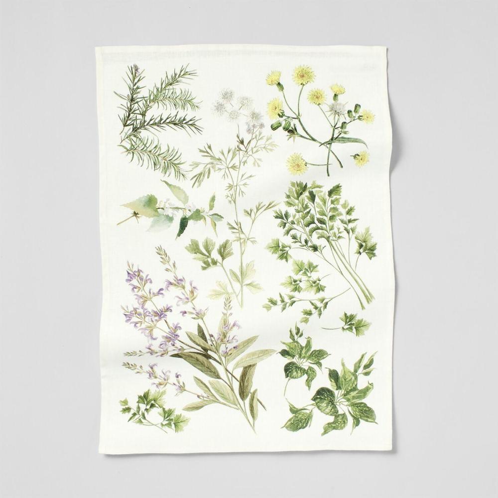imageSur La Table Botanicals Linen Kitchen Towel Green
